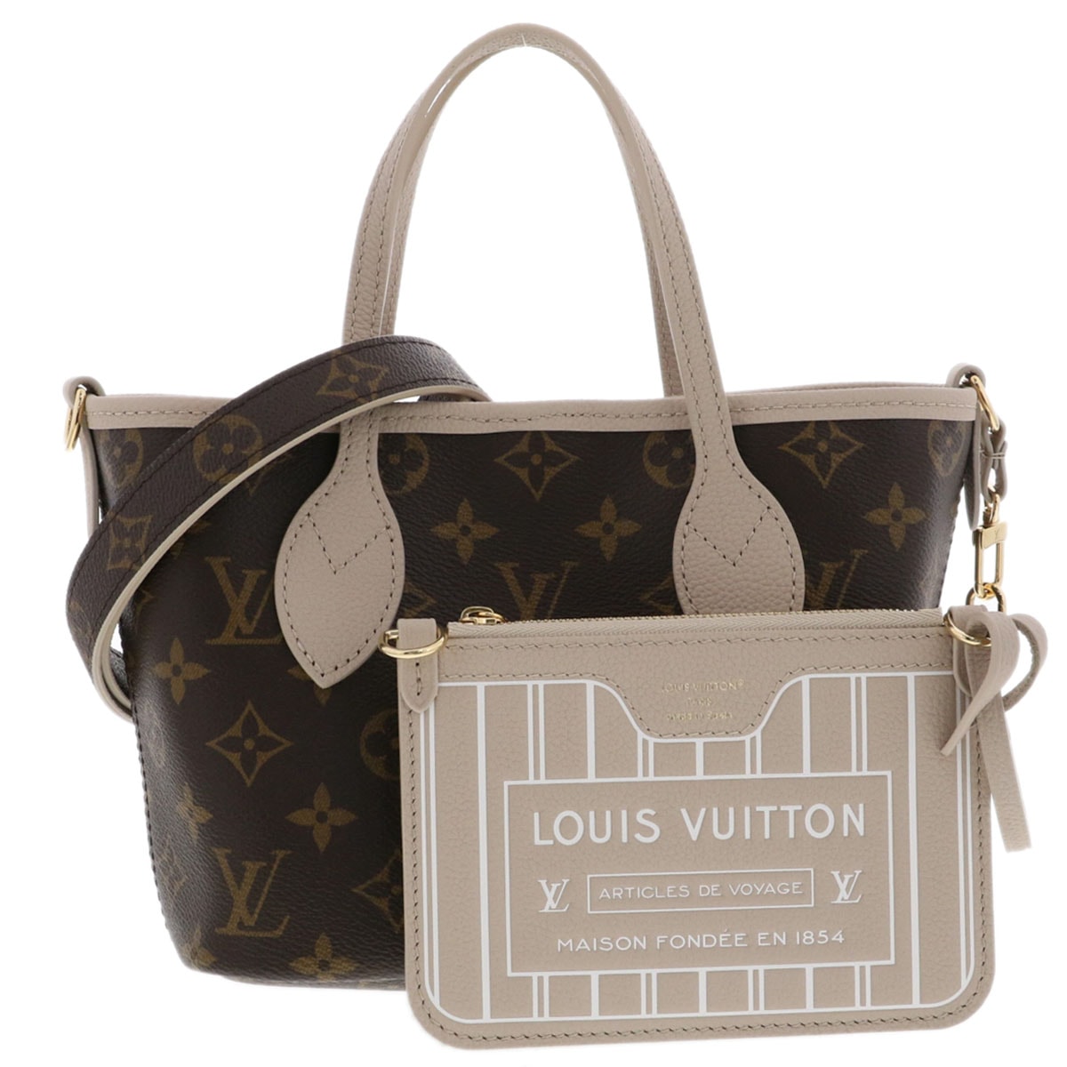LOUIS VUITTON ルイ・ヴィトン インサイドアウトBB ハンドバッグ M25657 モノグラム レザー ブラウン ライムストーン  レディース【中古】