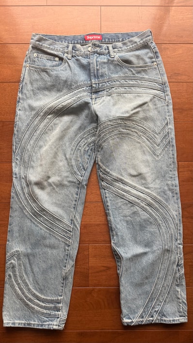 Supreme S Logo Loose Fit Jean "Washed Blue"