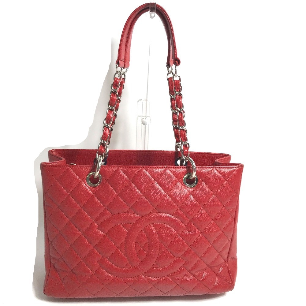 シャネル CHANEL マトラッセ キルティング A50995 CC ココマーク 肩掛け チェーン GST ショルダーバッグ カバン トートバッグ キャビアスキン レッド