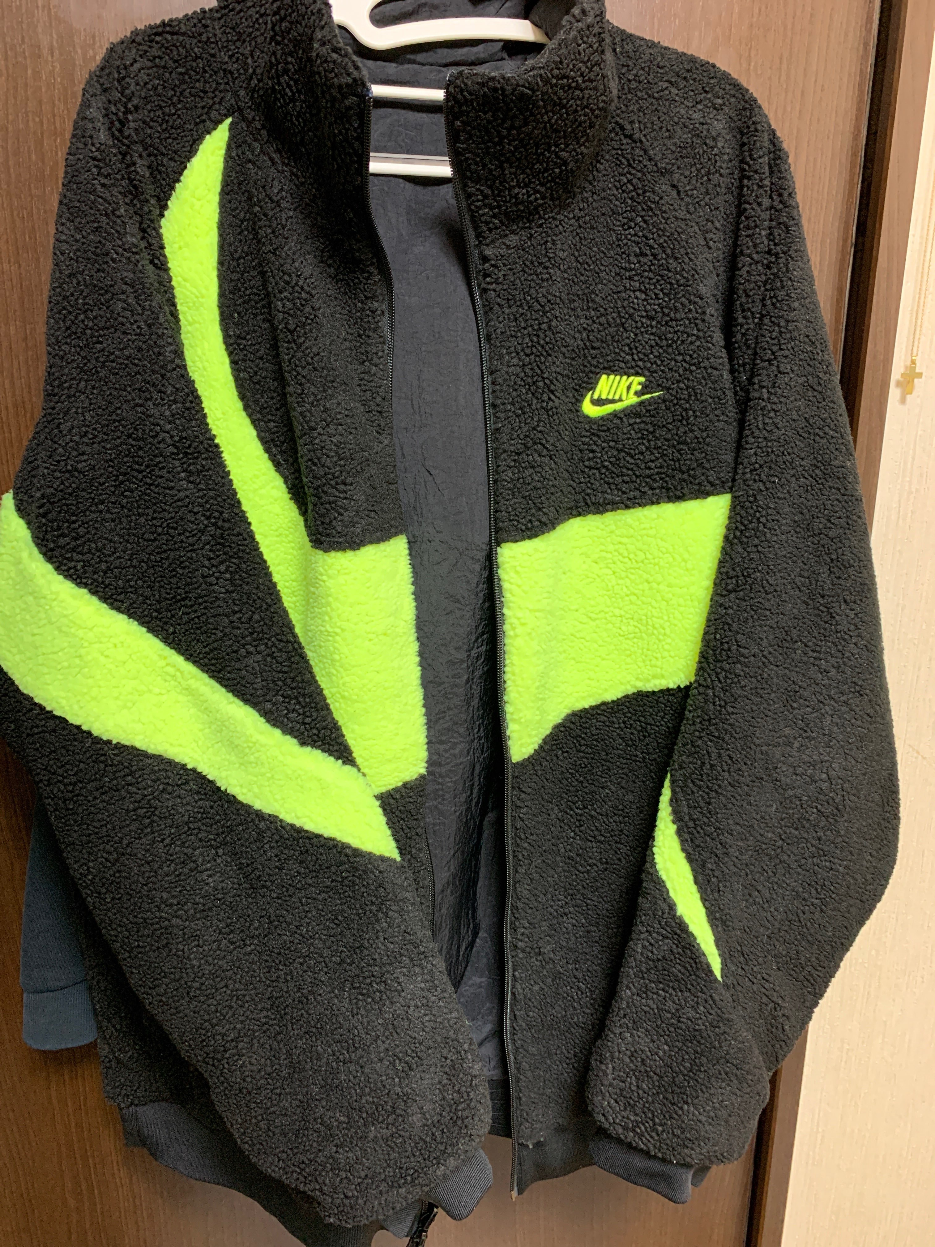 Nike Big Swoosh Reversible Boa Jacket"Black Neon"