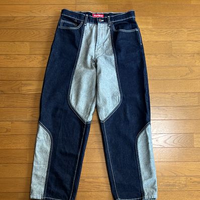 Supreme 2-Tone Paneled Baggy Jean "Blue"