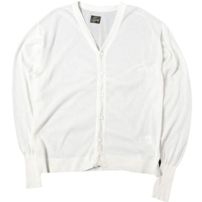 Needles ニードルス 日本製 V Neck Cardigan Poly Mesh ポリエステルメッシュ Vネックカーディガン MR325 M OFF WHITE 和紙 ニット トップス g27021