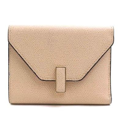 ヴァレクストラ Valextra 三つ折り財布 イジィデ レザー ベージュ レディース【中古】 h31777a