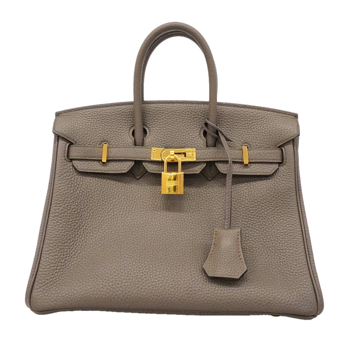 ★SALE【6hc2514-g】エルメス ハンドバッグ バーキン25 トリヨンクレマンス エタン ゴールド金具 C刻印【中古】レディース