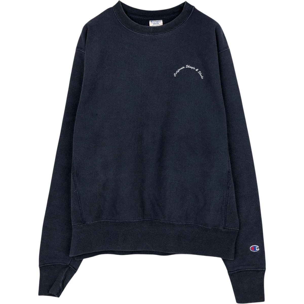 古着 チャンピオン Champion リバースウィーブ 単色タグ 青単 プリントスウェットシャツ トレーナー メンズM相当/eaa675186