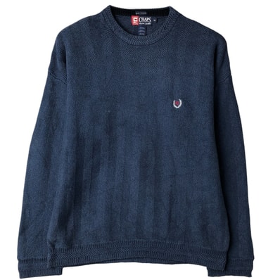 古着 ラルフローレン Ralph Lauren CHAPS チャップス ヘリンボーン コットンニットセーター メンズM相当/eaa546401