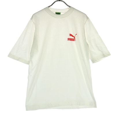 PUMA プーマ オールド ワンポイントロゴ 半袖 Tシャツ M アイボリー