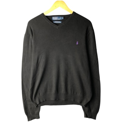 古着 ラルフローレン Ralph Lauren POLO by Ralph Lauren Vネック ピマコットンニットセーター メンズL相当/eaa482625