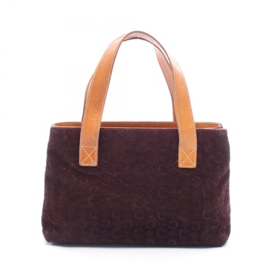 セリーヌ CELINE Cマカダム ハンドバッグ バッグ スウェード レザー レディース ボルドー系 / ブラウン系 【中古】