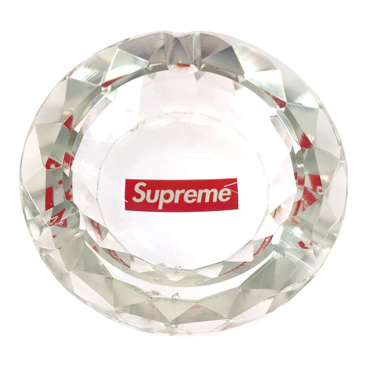 Supreme シュプリーム プロダクトライン Diamond Cut Crystal Ashtray クリア レッド ホワイト クリスタル ガラス/ 灰皿 604474 【中古】