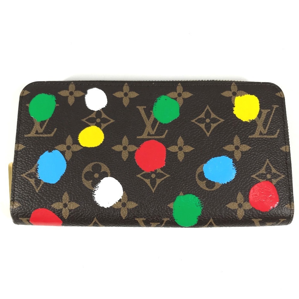 ルイヴィトン LOUIS VUITTON ジッピーウォレット M81864 モノグラム LV × YK 草間彌生コラボ ロングウォレット ラウンドファスナー 長財布 モノグラムキャンバス ブラウン