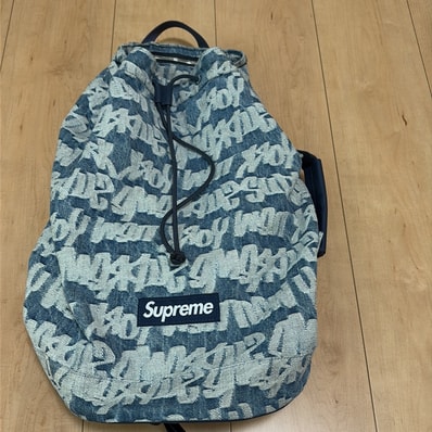 Supreme Fat Tip Jacquard Denim Backpack "Blue"