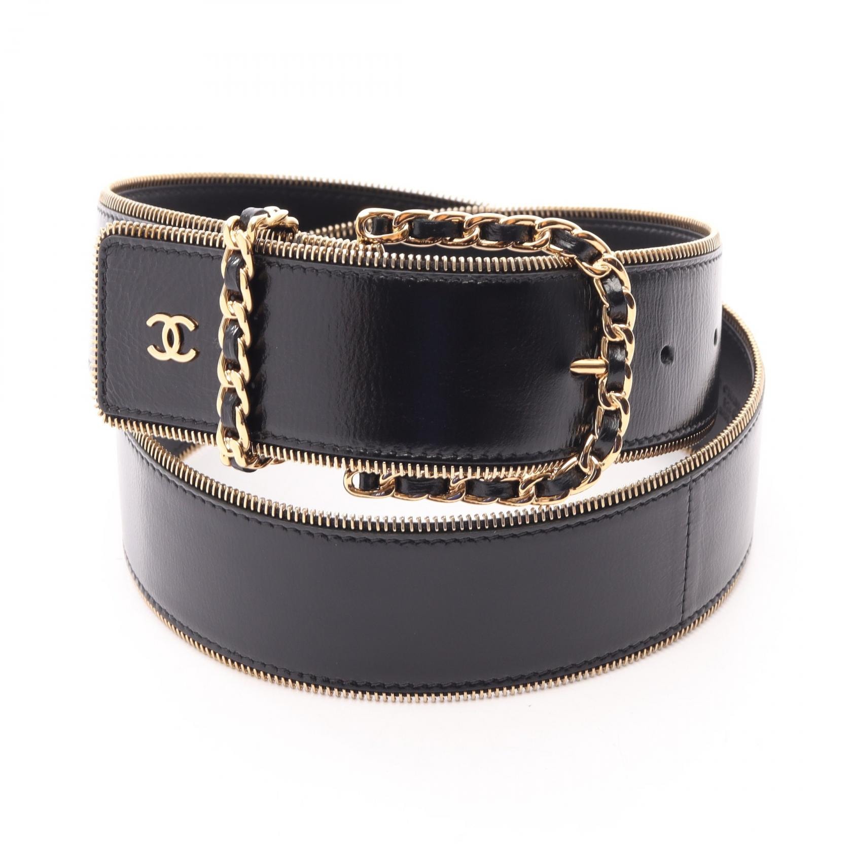 シャネル CHANEL ココマーク ベルト 衣料品 レザー レディース ブラック系 【中古】