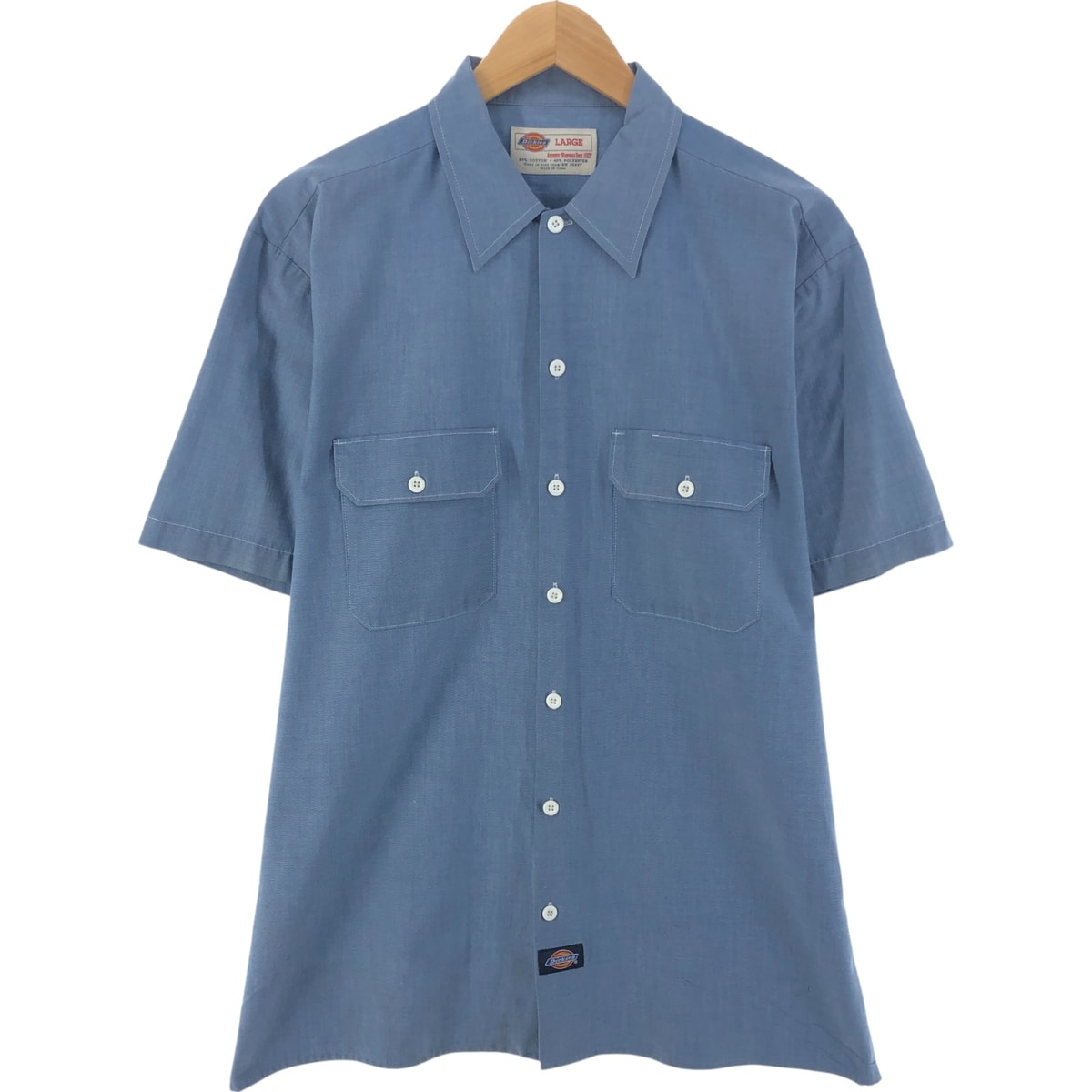 古着 ディッキーズ Dickies 半袖 シャンブレーシャツ メンズL相当/eaa533194