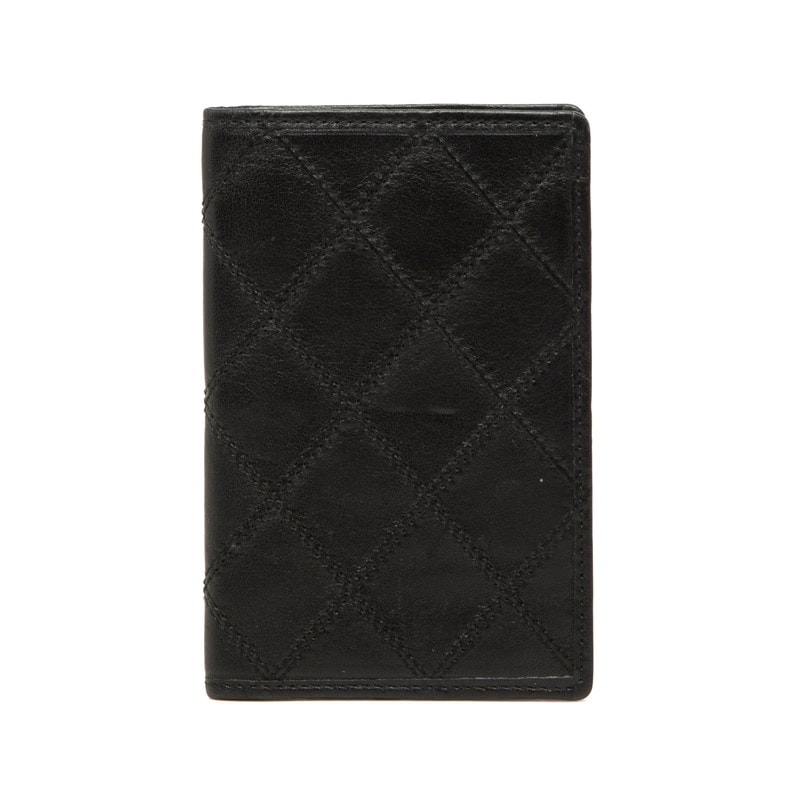 シャネル ビコローレ カードケース ブラック レザー レディース CHANEL 【中古】