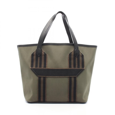 エルメス HERMES ピュール サングル ヴェールブロンズ ブラック エベンヌ トートバッグ バッグ キャンバス レザー トリヨンクレマンス トワルミリタリー U刻印(2022年製造) メンズ カーキ系 / ブラック系 /
