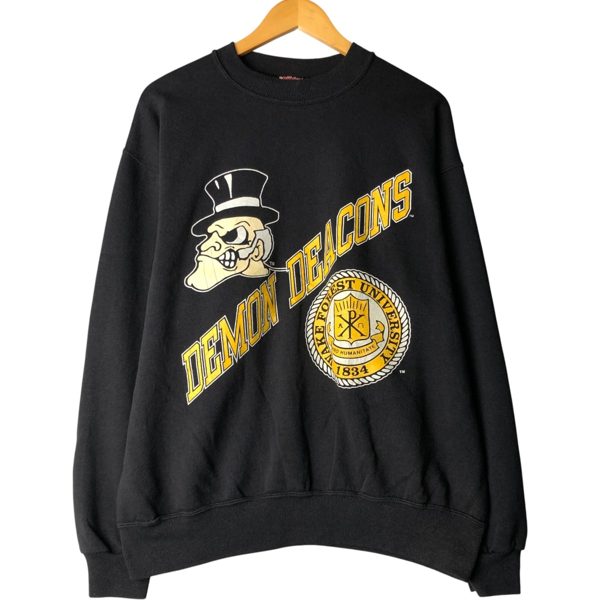 古着 00年代 ヘインズ Hanes 3連プリント カレッジ キャラクタースウェットシャツ トレーナー USA製 メンズXL相当/eaa593028