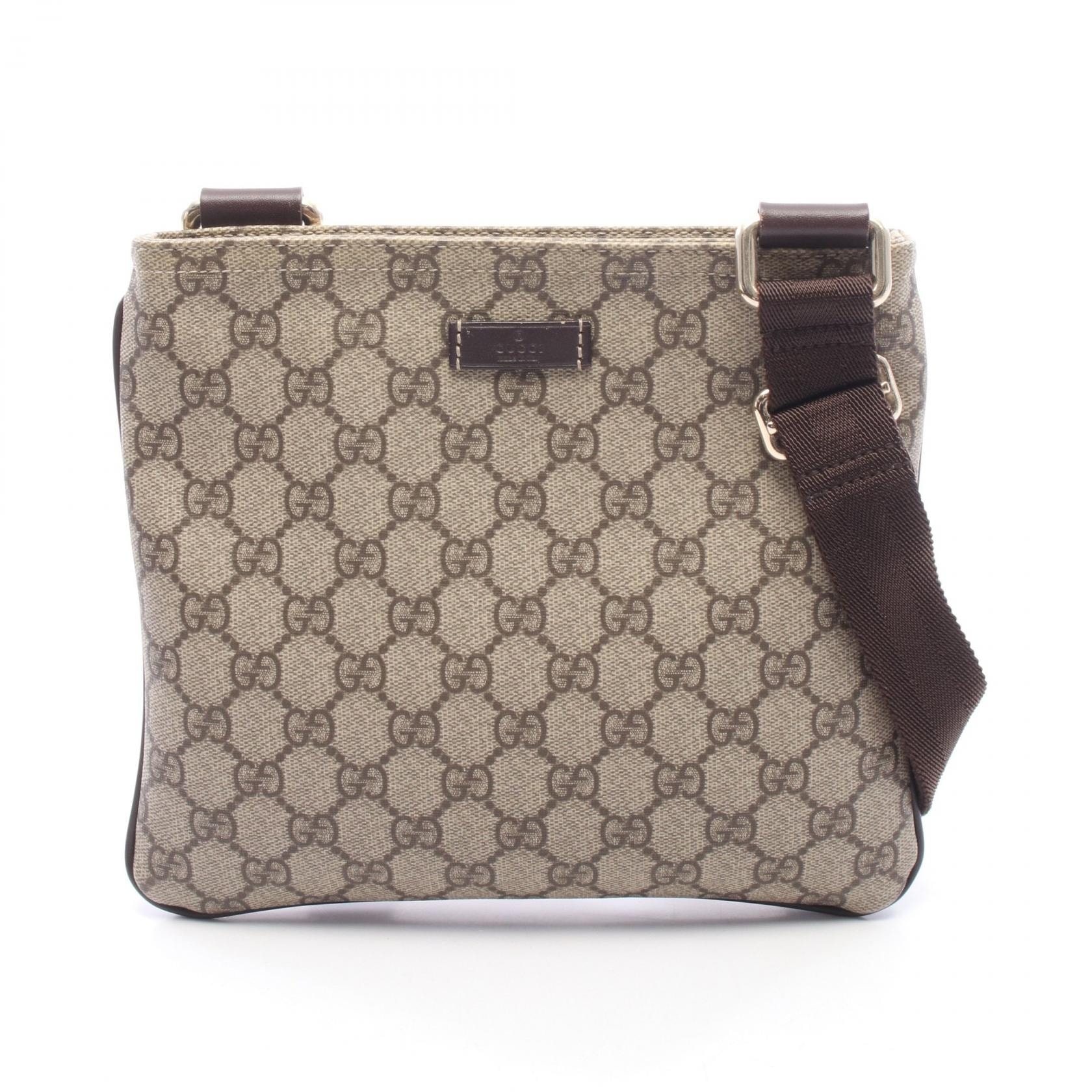 グッチ GUCCI GGスプリーム ショルダーバッグ バッグ PVCコーティングキャンバス レザー レディース ベージュ系 / ブラウン系 201538 【中古】