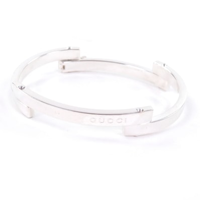 美品 グッチ ブレスレット シルバー レディース