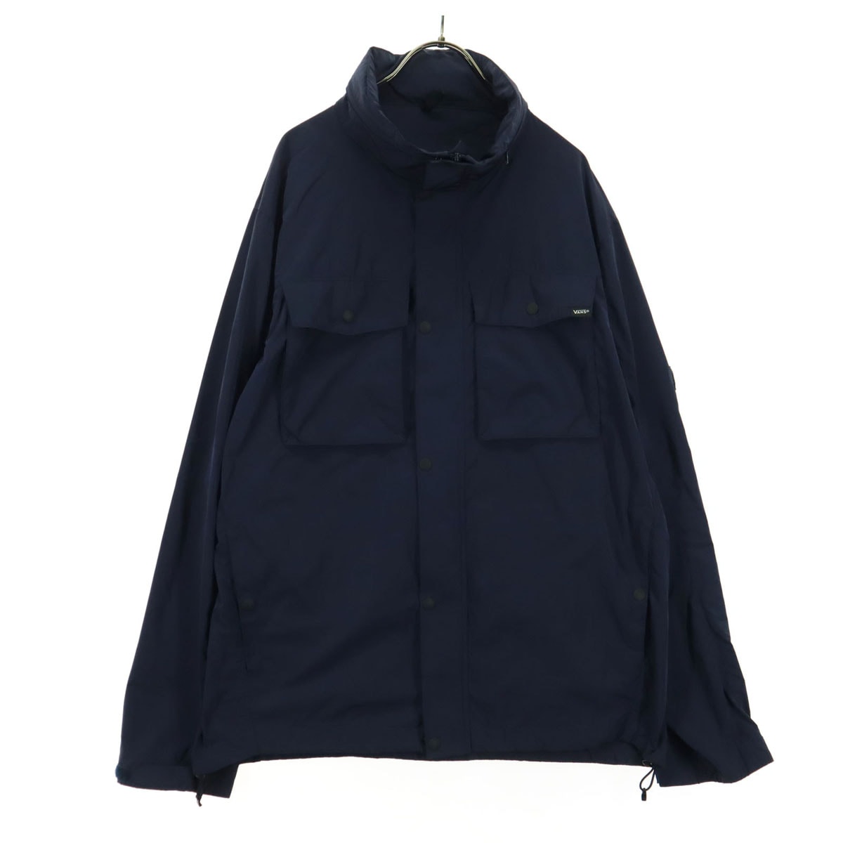 美品 VANS ヴァンズ 長袖 ミリタリージャケット L ネイビー フード付き