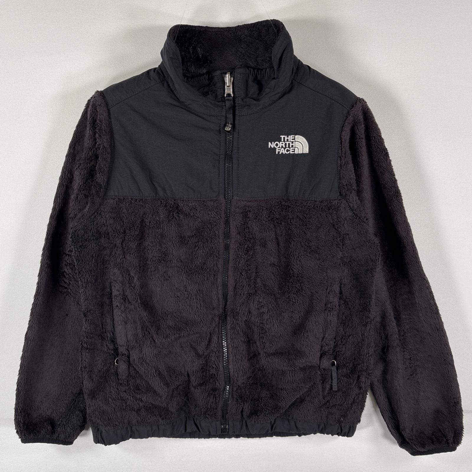 古着 ザ・ノースフェイス THE NORTH FACE 長袖 フルジップフリースジャケット デナリ ワンポイントロゴ ガールズ M(10−12)  ブラック キッズ