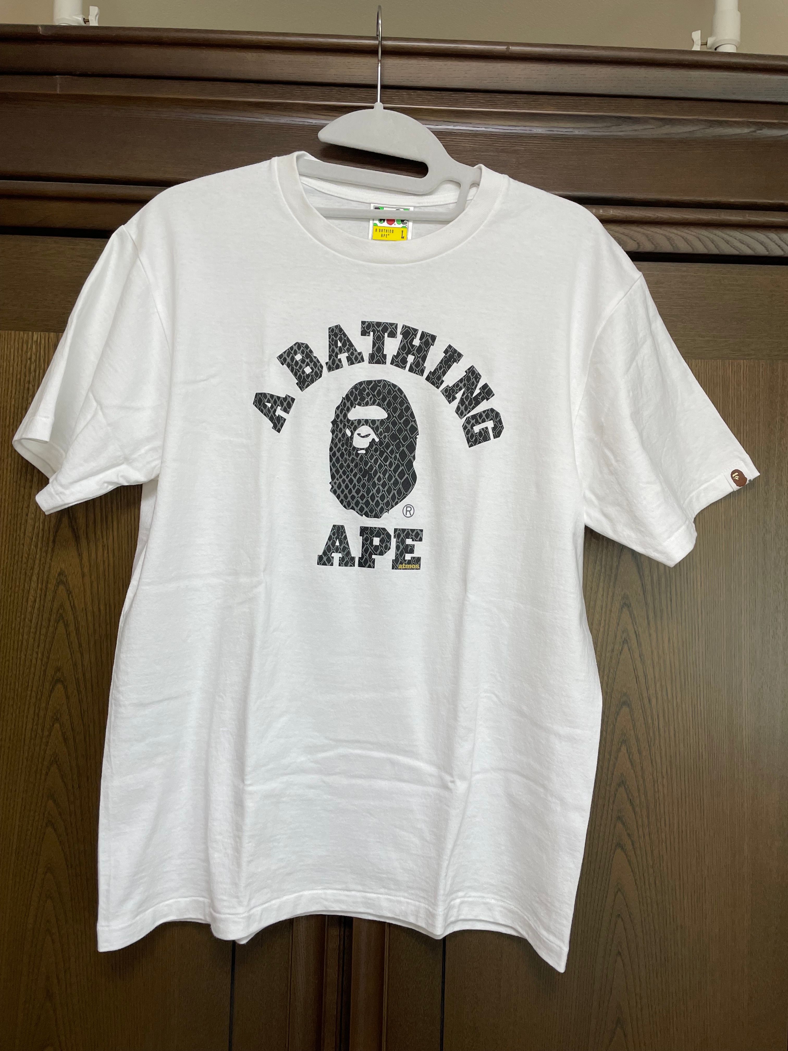 A BATHING APE x atmos Bape A Bathing Ape G-Snk College Tee "White"