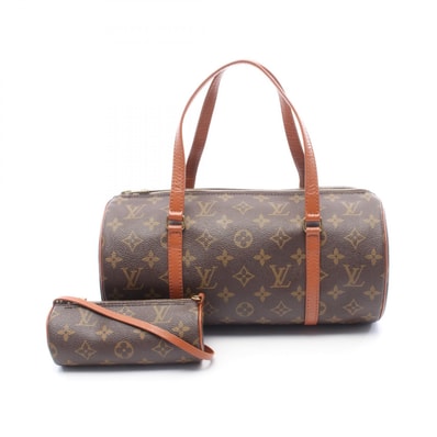 ルイ・ヴィトン LOUIS VUITTON パピヨン30 旧型 ハンドバッグ バッグ PVCコーティングキャンバス レザー モノグラム レディース ブラウン系 M51365 【中古】