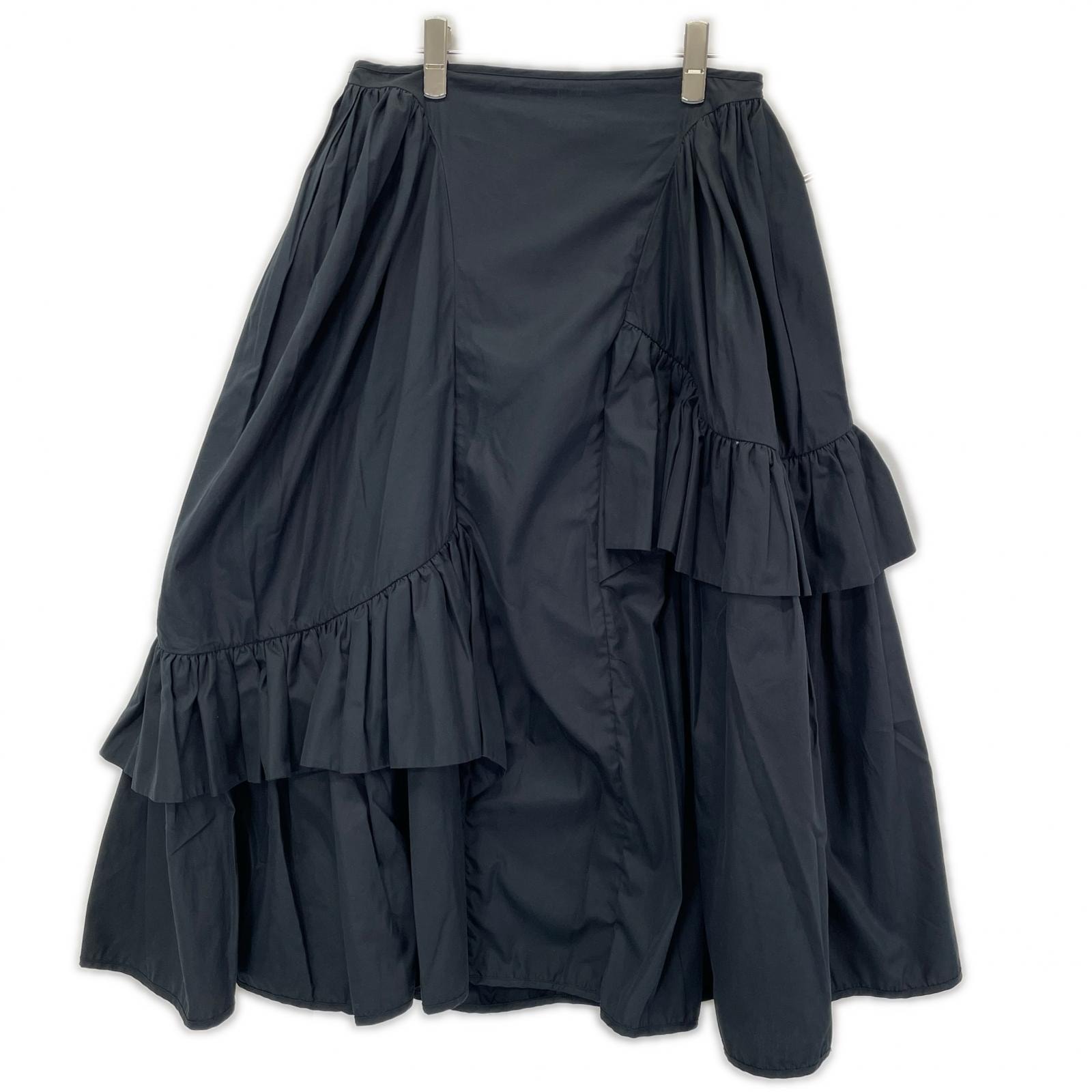 セシリーバンセン 2.22RTW17003 ブラック DAMARA SKIRT ダマラ デザインギャザースカート UK8