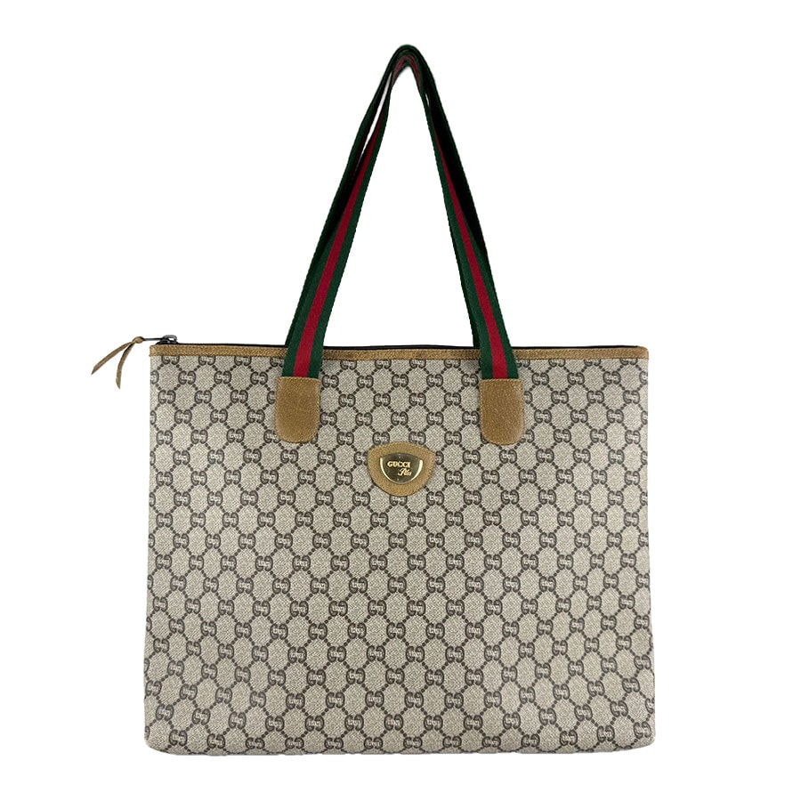 グッチ GUCCI ショルダーバッグ トートバッグ GG PLUS GGスプリームキャンバス ブラウン ゴールド ユニセックス【中古】 z10398