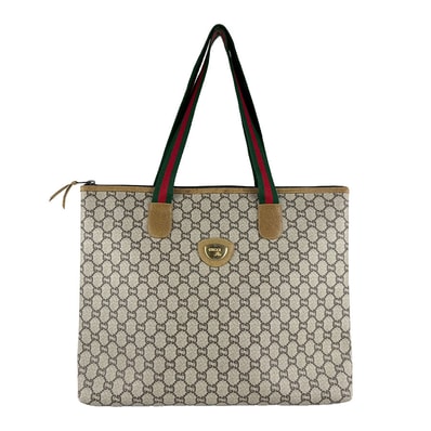 グッチ GUCCI ショルダーバッグ トートバッグ GG PLUS GGスプリームキャンバス ブラウン ゴールド ユニセックス【中古】 z10398