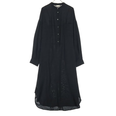 美品 CLANE クラネ 長袖 シャツワンピース 2 ブラック 胸ポケット