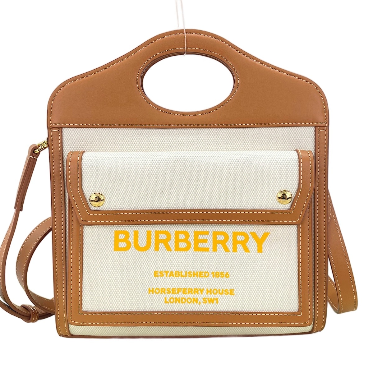 バーバリー BURBERRY キャンバス ミニポケットバッグ 2WAY ハンドバッグ【中古】