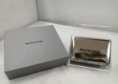 BALENCIAGA Cash Mini Wallet "Silver"
