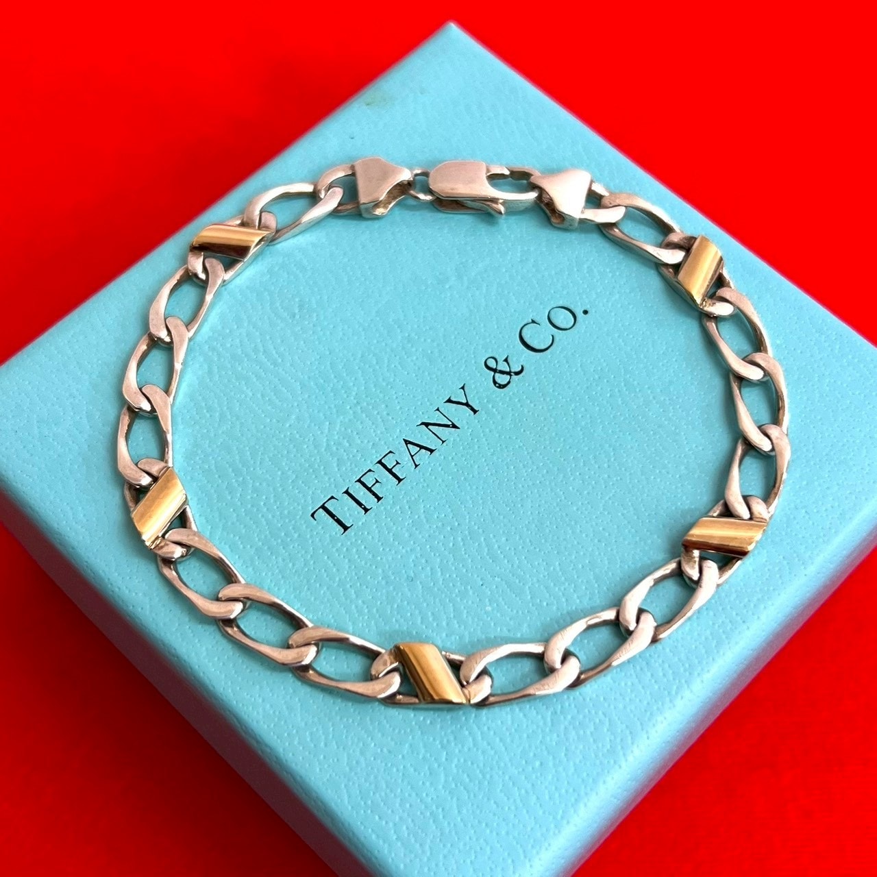 TIFFANY&Co. ティファニー フィガロ ブレスレット シルバー925 K18ゴールド ブレスレット シルバー
 31021