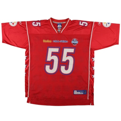 古着 リーボック Reebok NFL PITTSBURGH STEELERS ピッツバーグスティーラーズ メッシュ Vネック 七分袖 フットボール七分袖Tシャツ メンズXL相当/eaa662632