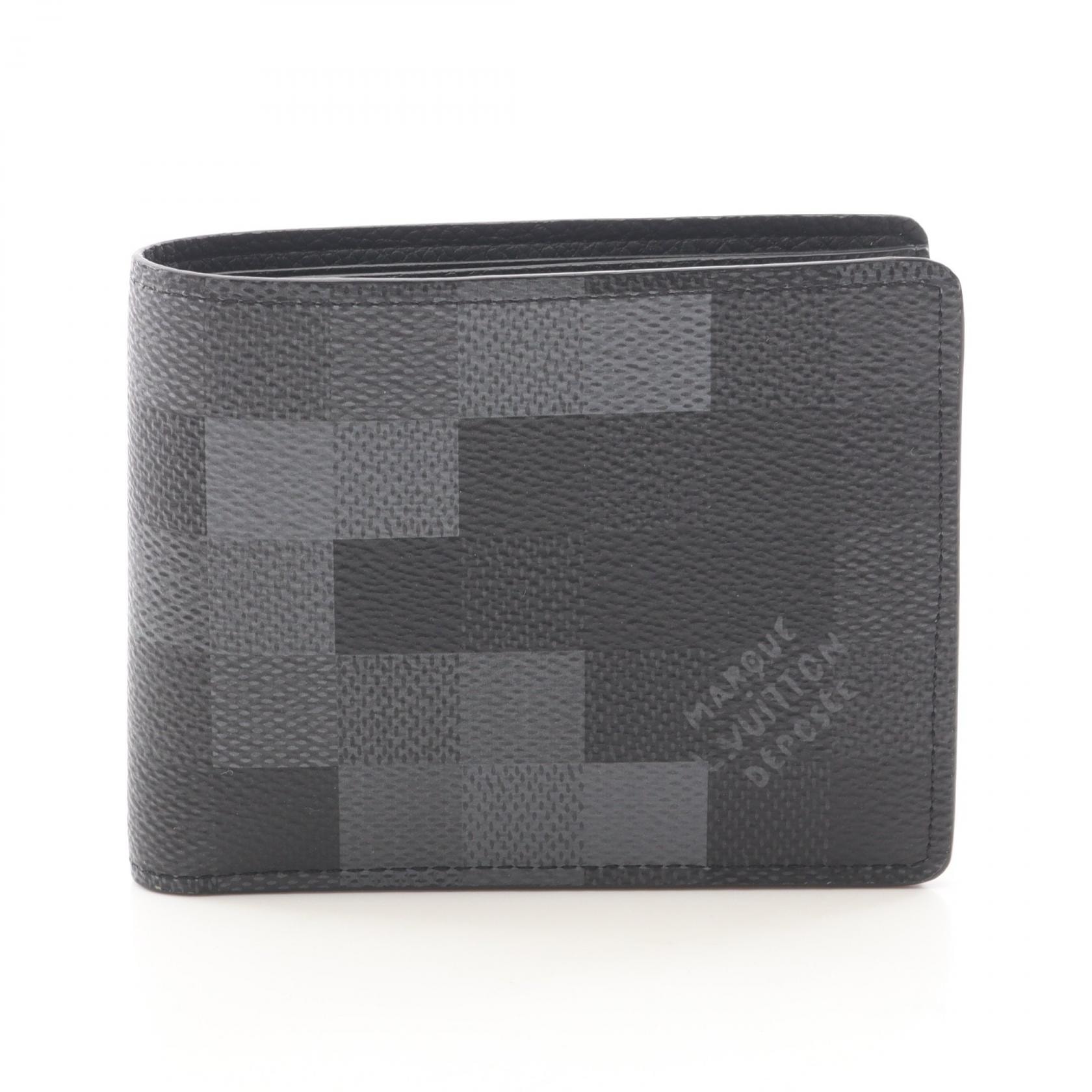 ルイ・ヴィトン LOUIS VUITTON ポルトフォイユ スレンダー 札入れ 財布 PVCコーティングキャンバス PVC ノワール メンズ ブラック系 / グレー系 M14927 【中古】