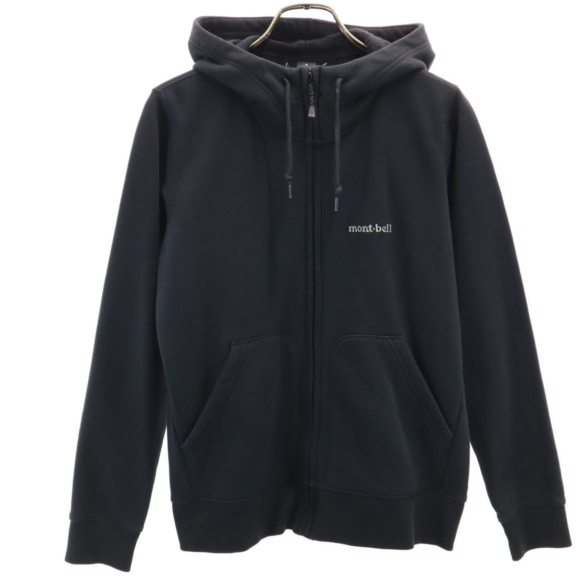 mont-bell モンベル 長袖 ジップパーカー M ブラック 裏起毛