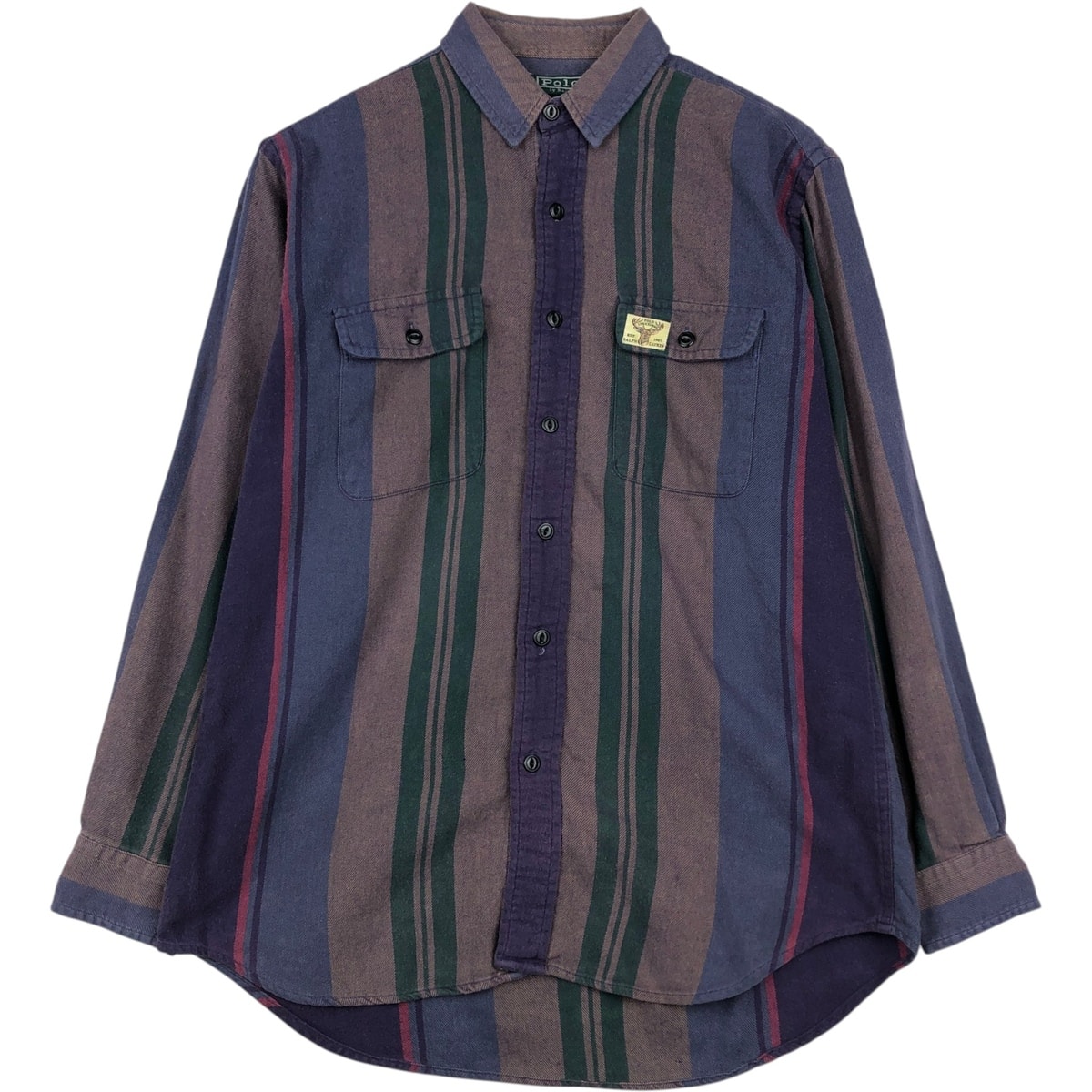 古着 90年代 ラルフローレン Ralph Lauren POLO by Ralph Lauren POLO SPORTSMAN マルチストライプ 長袖 ライトネルシャツ メンズXL相当 ヴィンテージ/eaa646497