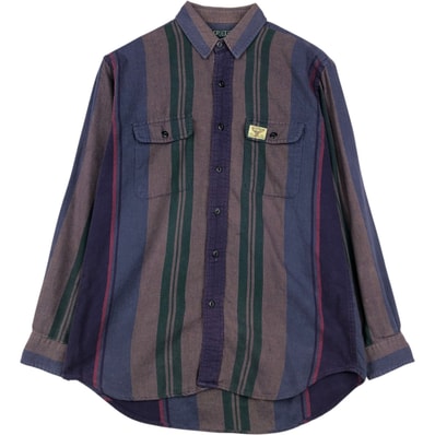 古着 90年代 ラルフローレン Ralph Lauren POLO by Ralph Lauren POLO SPORTSMAN マルチストライプ 長袖 ライトネルシャツ メンズXL相当 ヴィンテージ/eaa646497