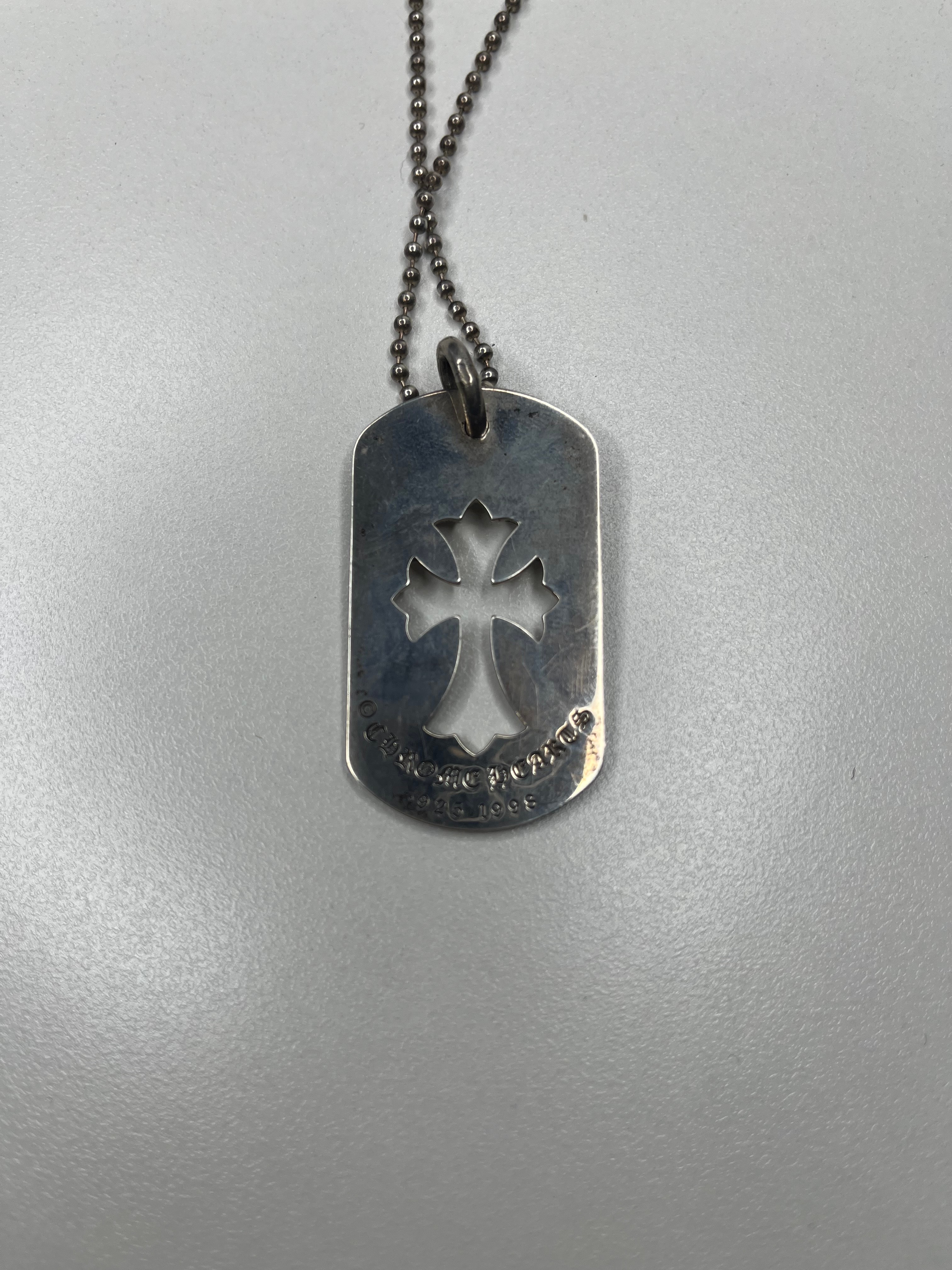 Chrome Hearts Dog Tag S Cut Out Cross "Silver"
