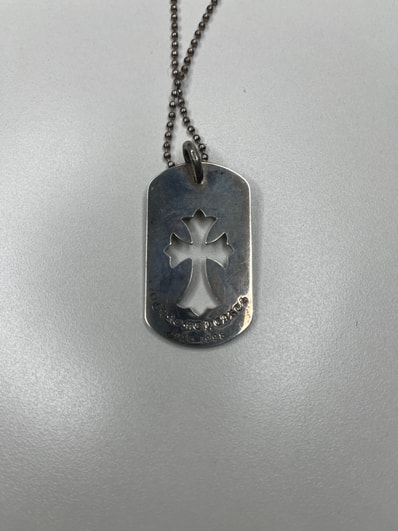 Chrome Hearts Dog Tag S Cut Out Cross "Silver"