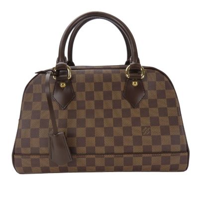 【中古】 ルイ・ヴィトン ハンドバッグ ドゥオモ N60008 ダミエ レザー エベヌ ブラウン ゴールド金具 ミニボストン 普段使い おしゃれ レディース 女性 LOUIS VUITTON