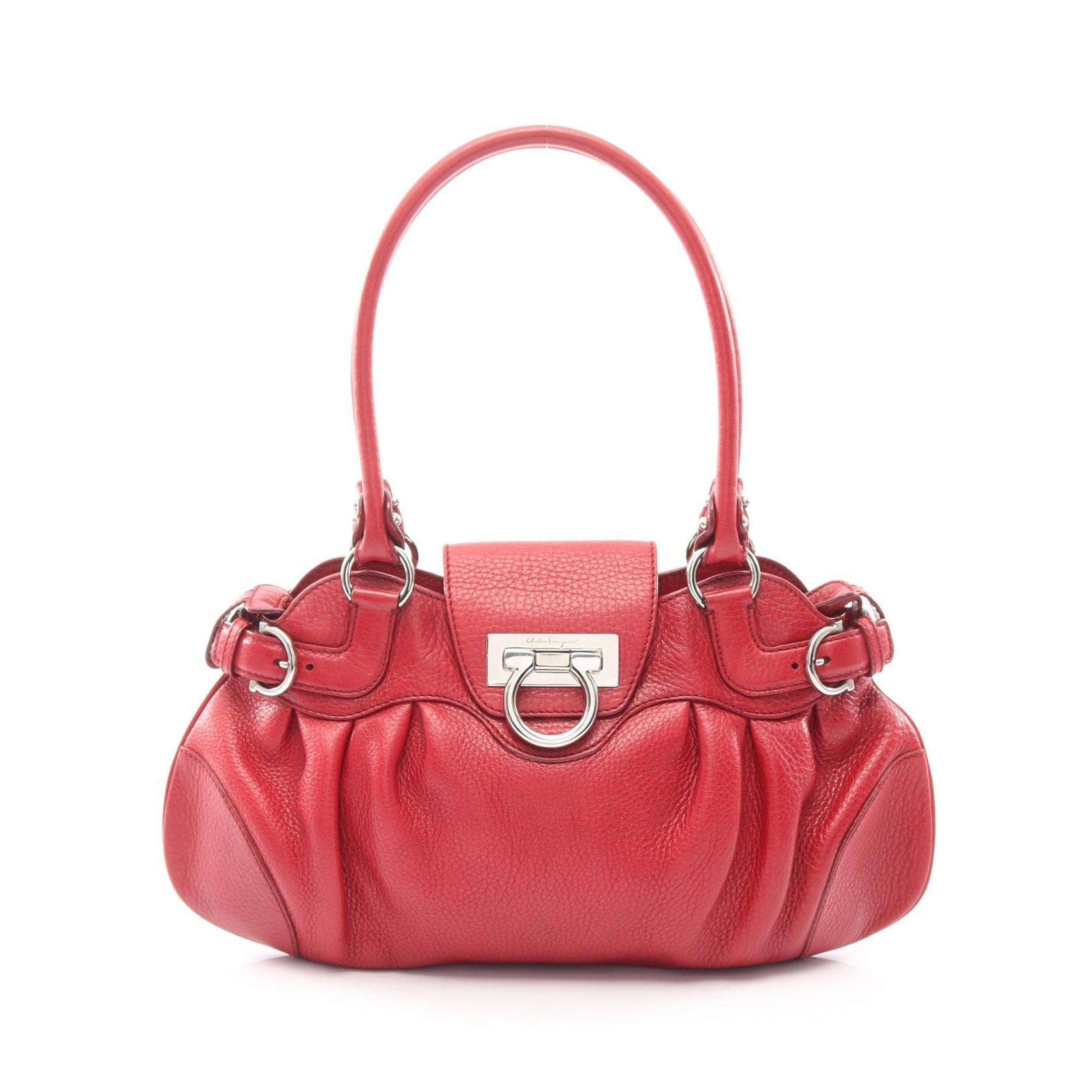 サルヴァトーレフェラガモ Salvatore Ferragamo マリッサ ガンチーニ ハンドバッグ バッグ レザー レディース レッド系 21 6317 【中古】