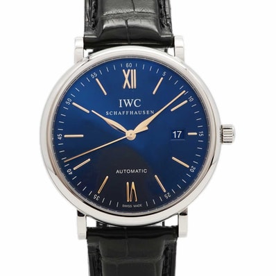 【6wdd0318】IWC アイダブリューシー シャフハウゼン ポートフィノ IW356523 ネイビー文字盤【中古】腕時計 メンズ