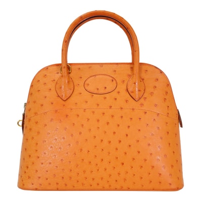 【渋谷並木橋店】HERMES エルメス ショルダーバッグ ボリード31 オレンジ オーストリッチ ゴールド金具 □G刻印 Aランク【中古】