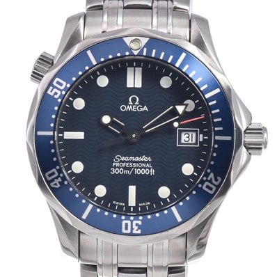 オメガ OMEGA 2561.80 シーマスタープロフェッショナル 300m デイト ブルー クォーツ ボーイズ 良品 腕時計 O#148668
