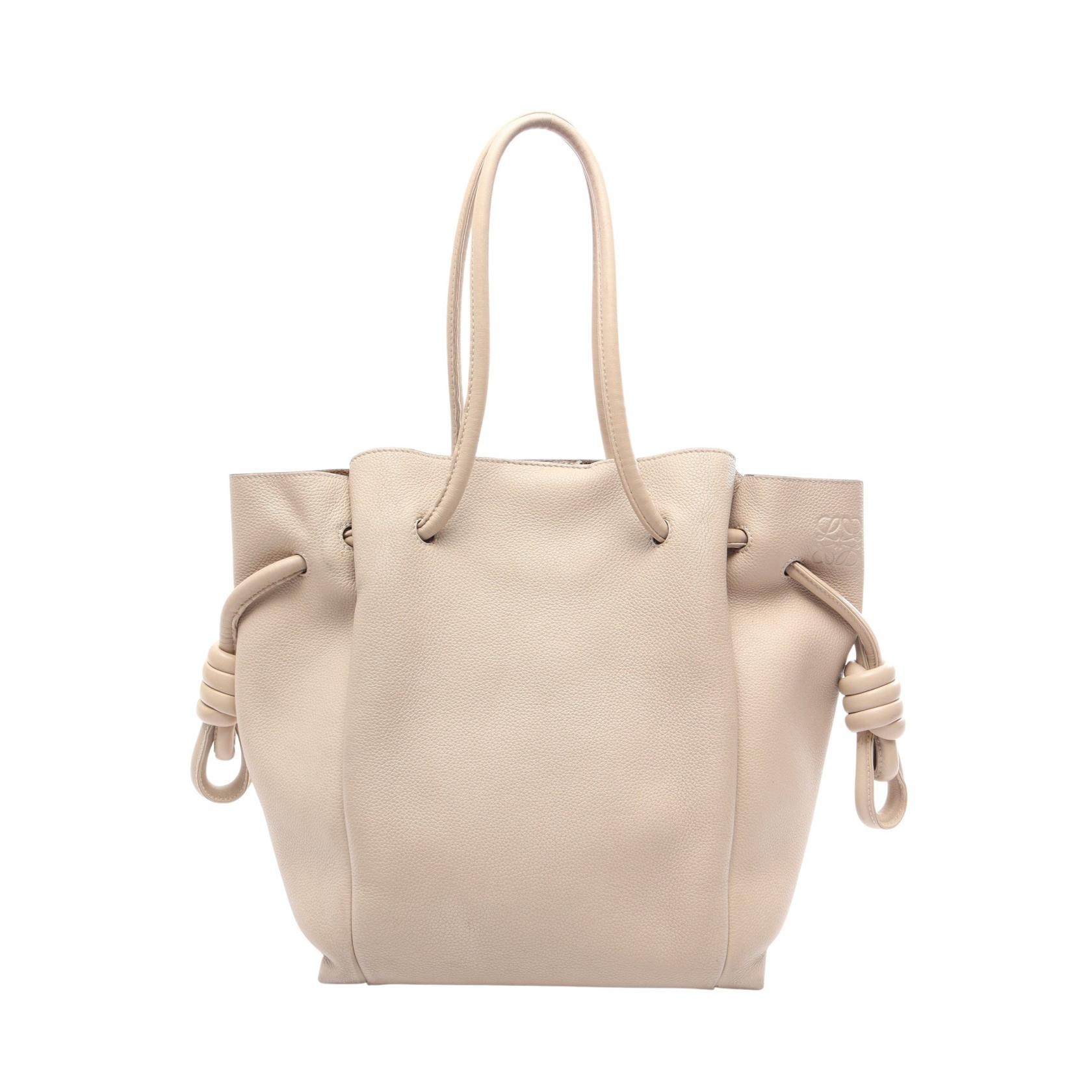 ロエベ LOEWE フラメンコ ノット スモール ショルダーバッグ バッグ レザー レディース ベージュ系 【中古】