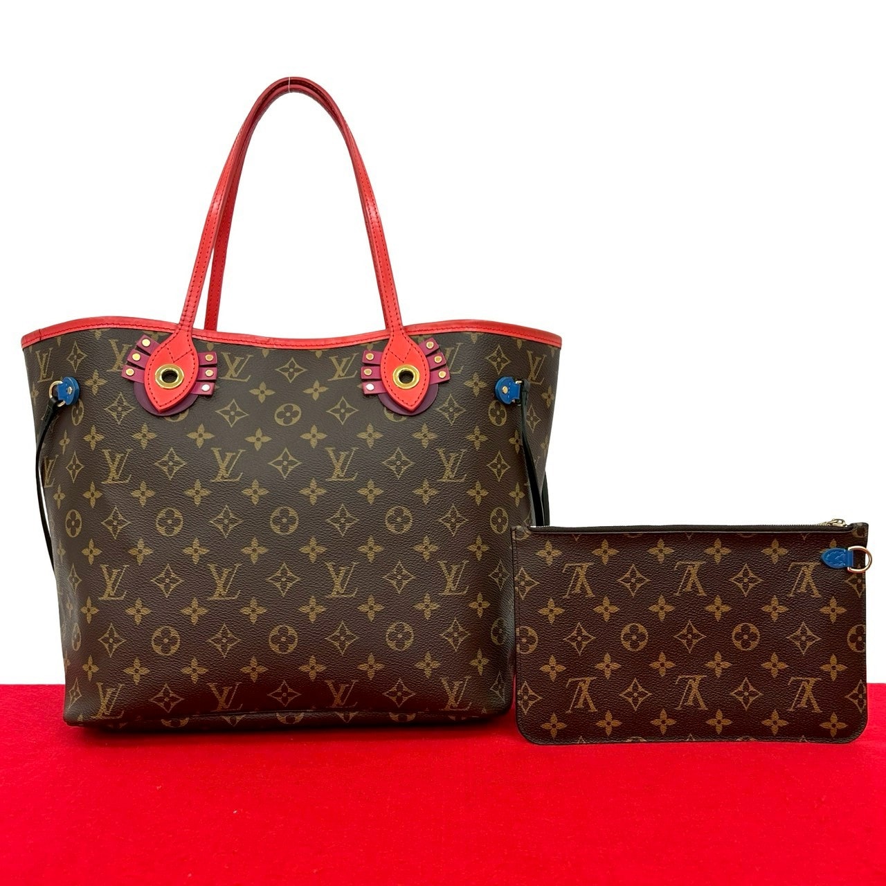 LOUIS VUITTON ルイヴィトン トーテム ネヴァーフルMM モノグラム レザー PVC トートバッグ ブラウン
 i20-1