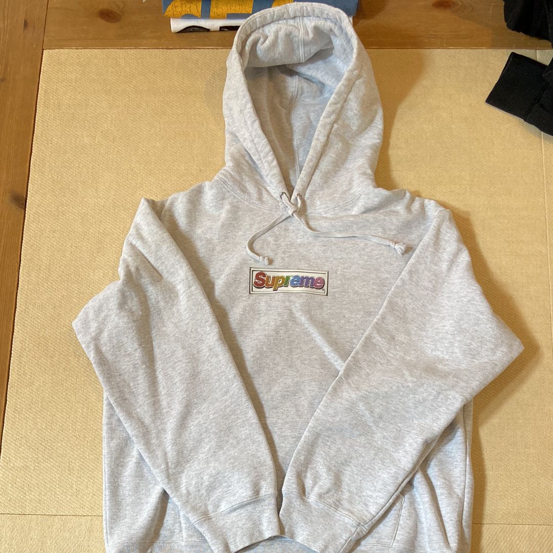 Supreme Bling Box Logo Hooded Sweatshirt "Ash Grey"
