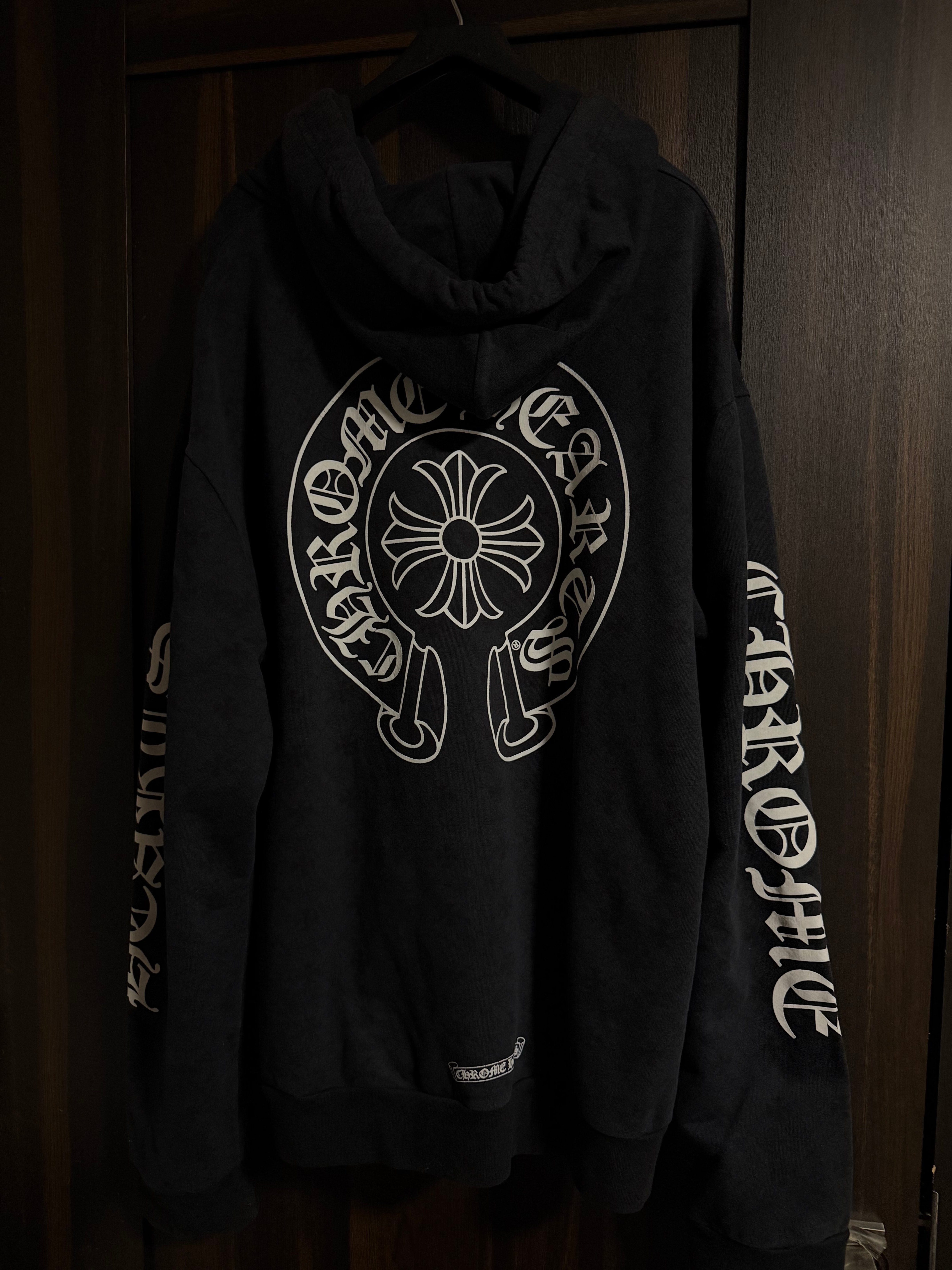 Chrome Hearts CH Plus Patterned Zip Up Hoodie "Black/Silver"